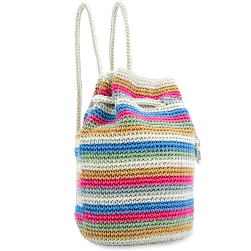 NWT The Sak Crochet Mini Backpack- Resort Stripe Hand-Crocheted
